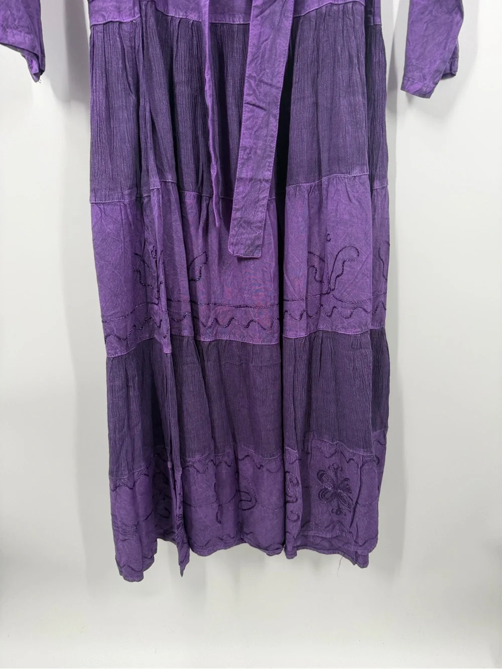 Vintage Whimsy Goth Purple Maxi Long sleeve dress - Picture 8 of 12